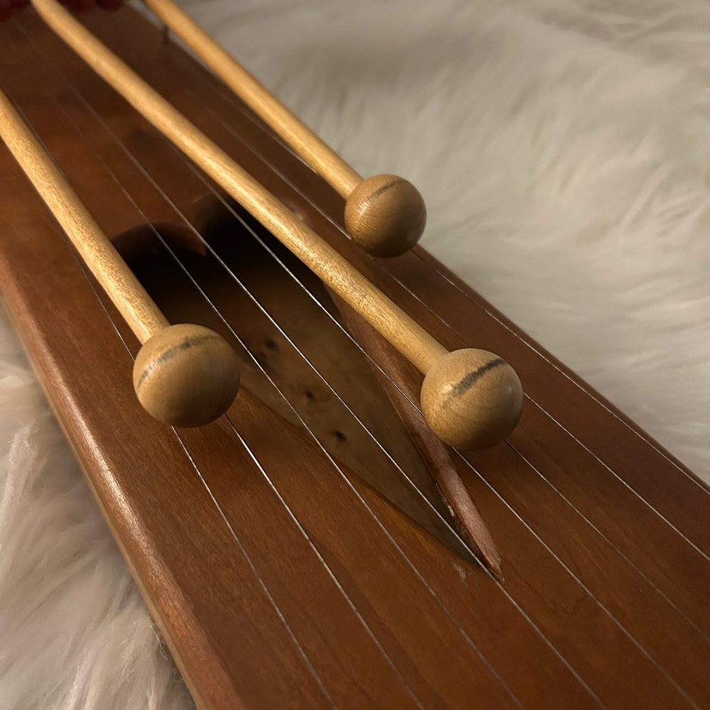 Handmade Hanging Wooden Door Harp (15” x 4” x 1.5”) - Picture 3 of 7